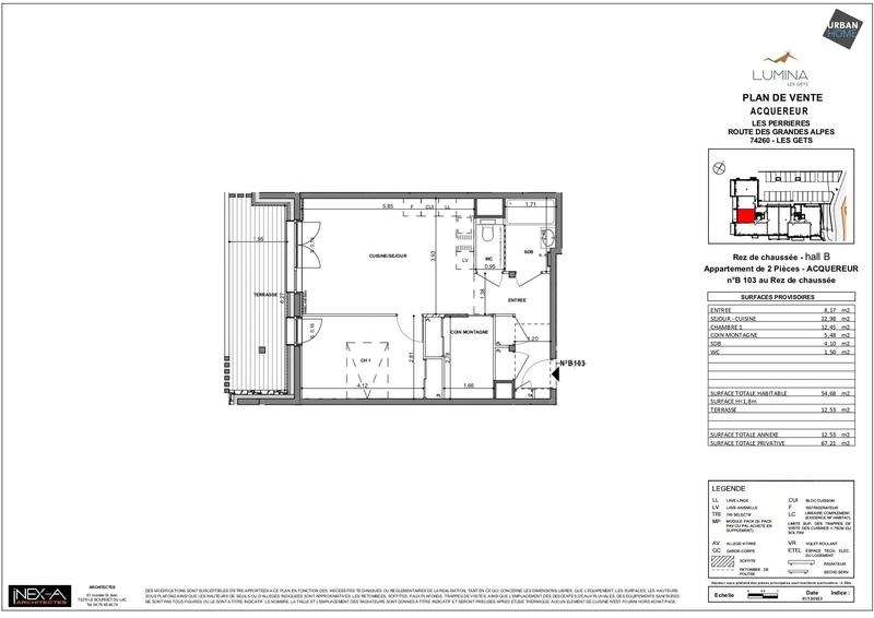 Appartement - 54 m² - 2 pièces