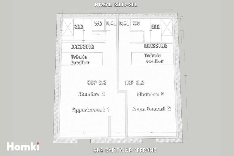 Appartement - 66 m² - 2 pièces