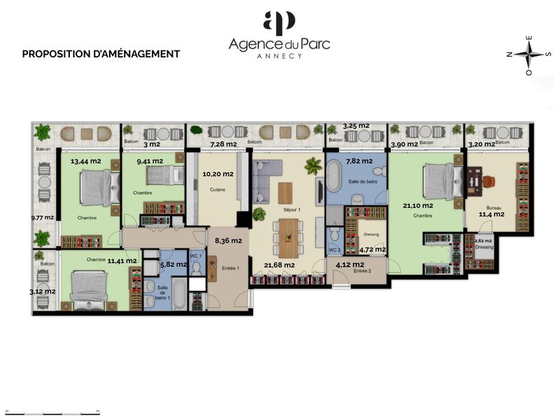 Appartement - 141 m² - 6 pièces