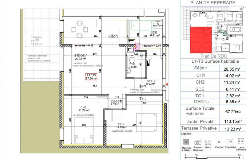 Appartement - 67 m² - 3 pièces