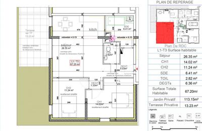 Appartement - 67 m² - 3 pièces