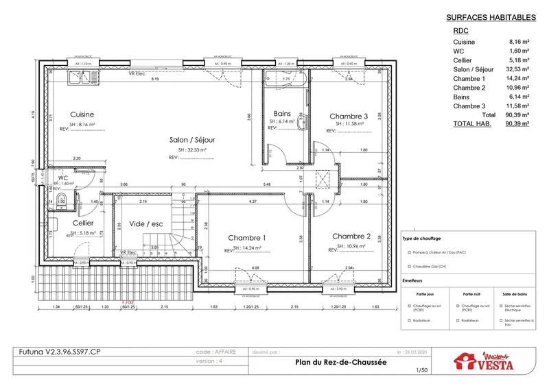 Maison - 99 m² - 5 pièces