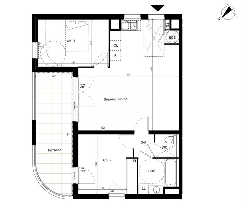 Appartement - 125 m² - 5 pièces