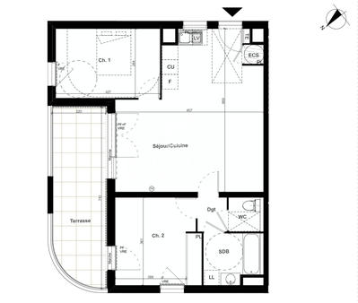 Appartement - 125 m² - 5 pièces