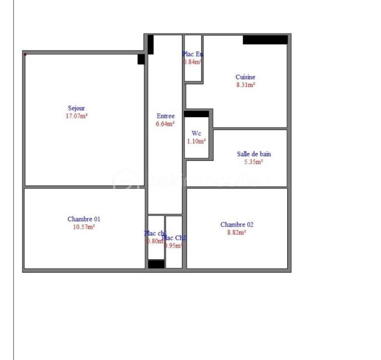 Appartement - 60 m² - 3 pièces