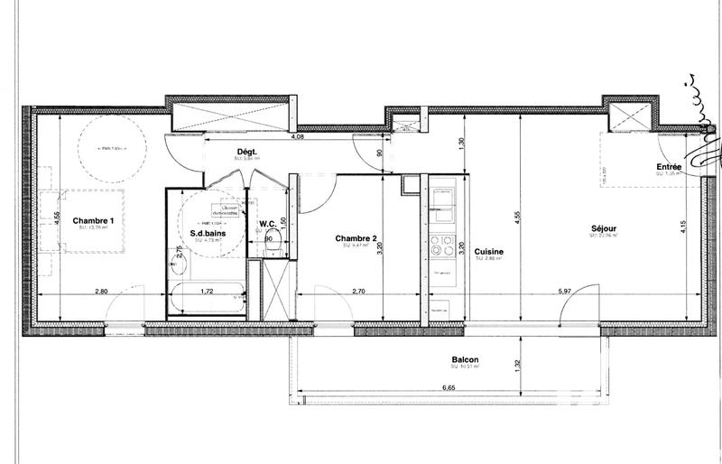 Appartement - 63 m² - 3 pièces