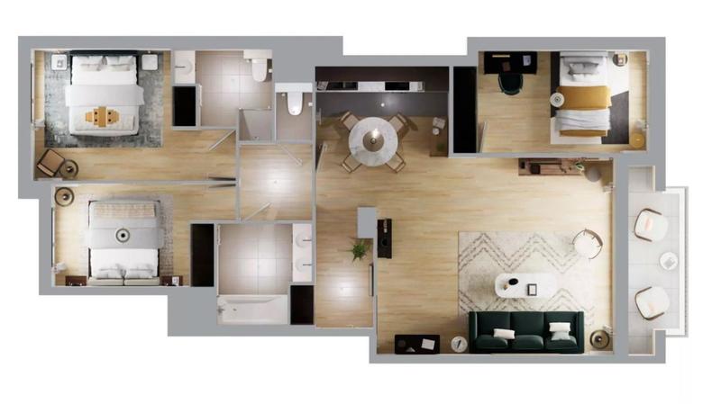 Appartement - 89 m² - 4 pièces