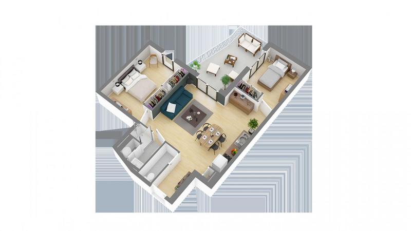 Appartement - 59 m² - 3 pièces