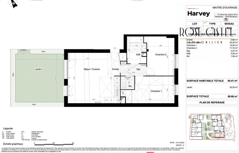 Appartement - 64 m² - 3 pièces