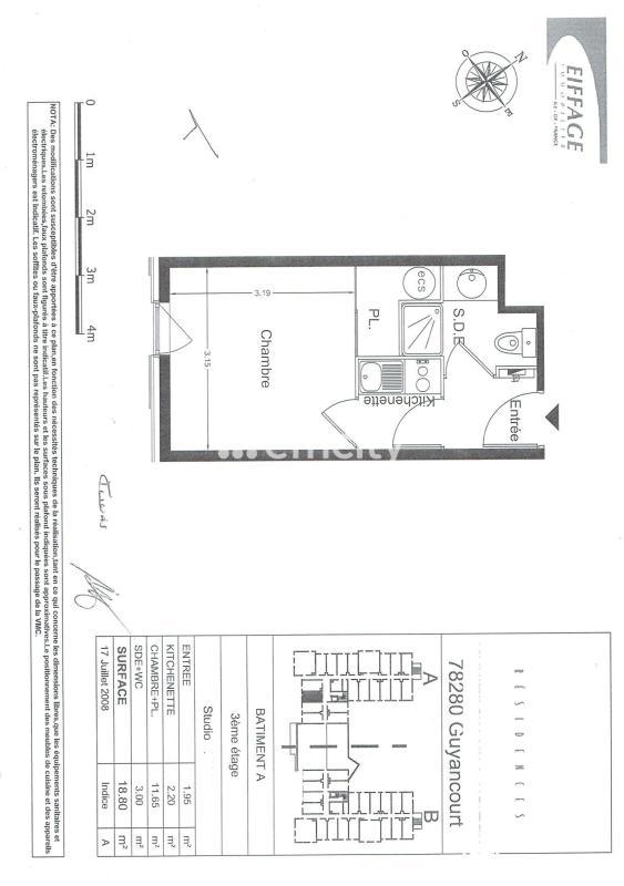 Appartement - 19 m² - 1 pièce