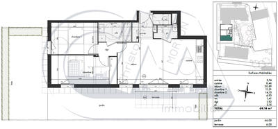 Appartement - 69 m² - 3 pièces