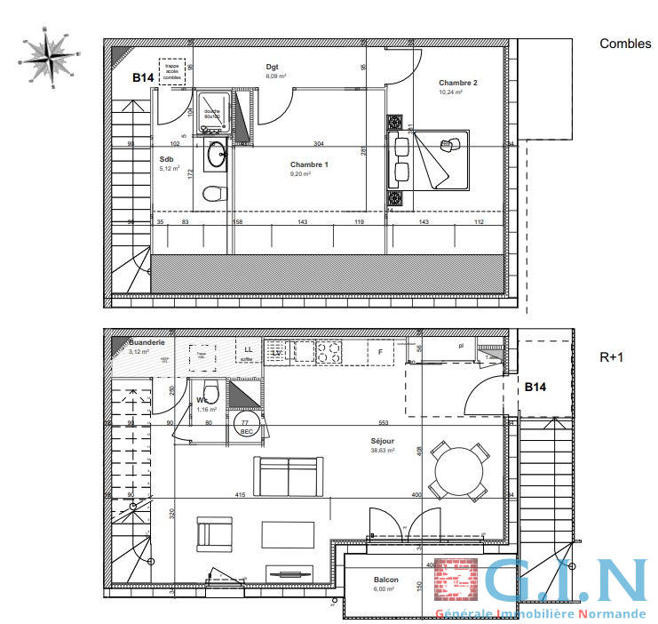 Duplex - 79 m² - 3 pièces