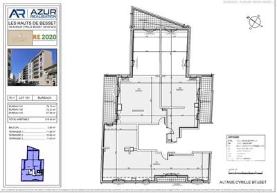 Bureau - 218 m² - 3 pièces