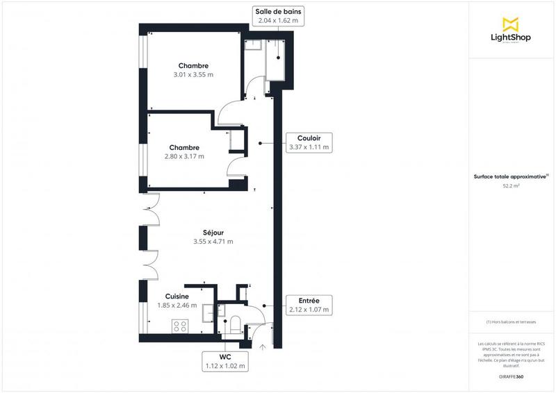 Appartement - 52 m² - 3 pièces