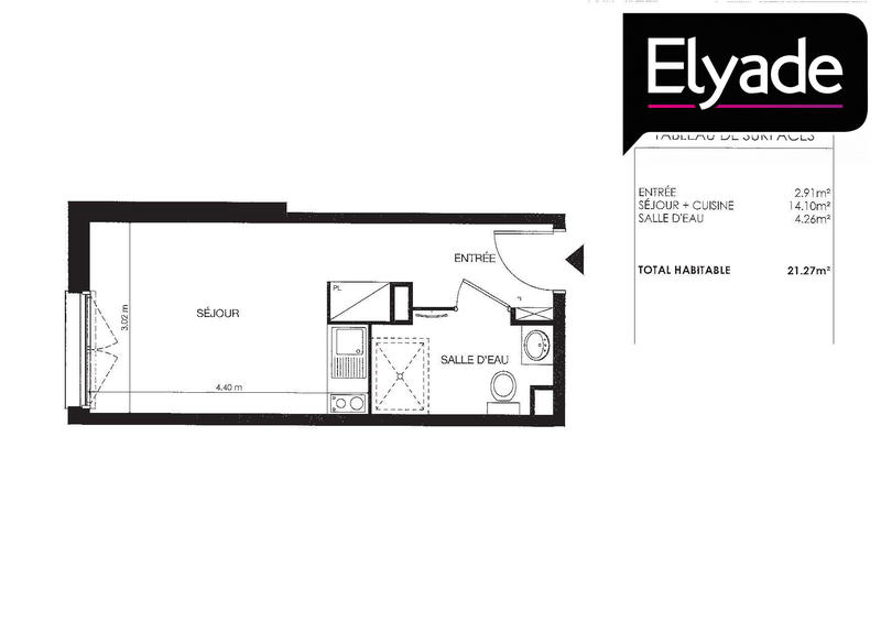 Appartement - 21 m² - 1 pièce