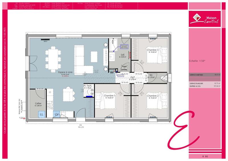 Maison - 90 m² - 4 pièces