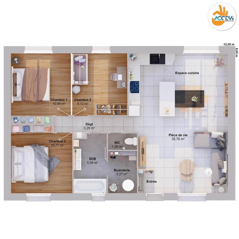 Maison - 79 m² - 5 pièces