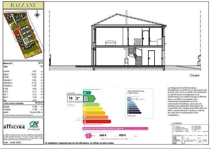 Maison - 95 m² - 4 pièces