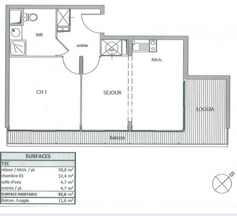 Appartement - 42 m² - 2 pièces