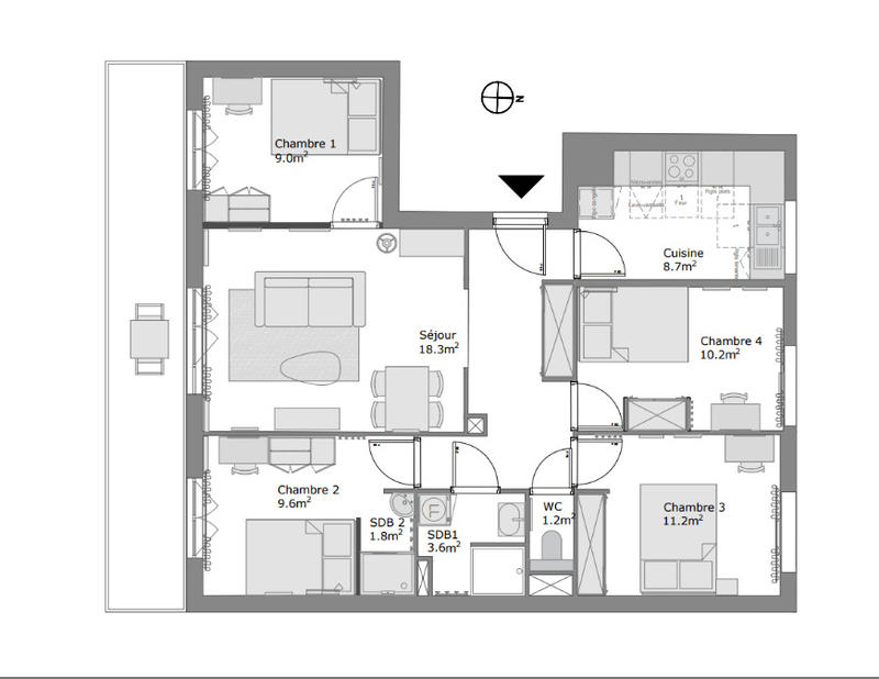 Appartement - 87 m²