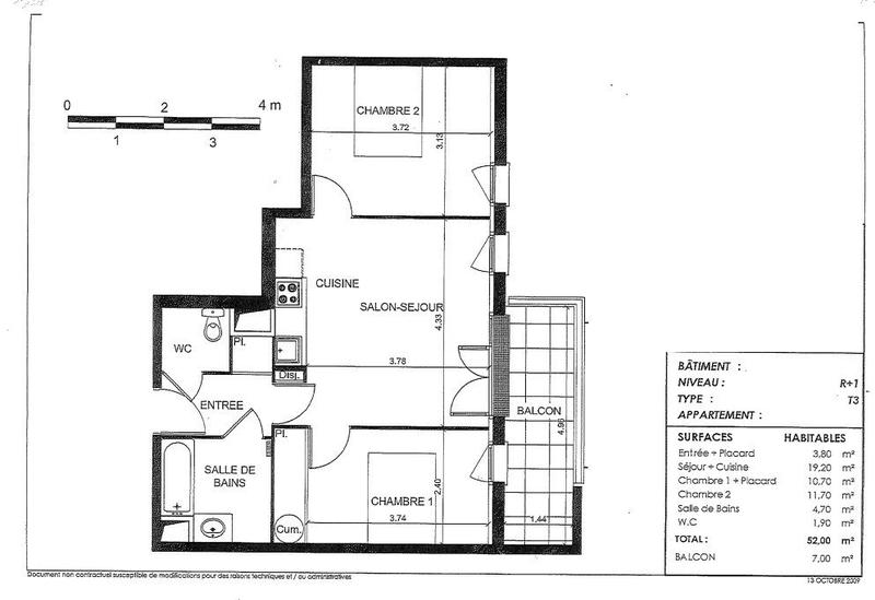 Appartement - 52 m² - 3 pièces