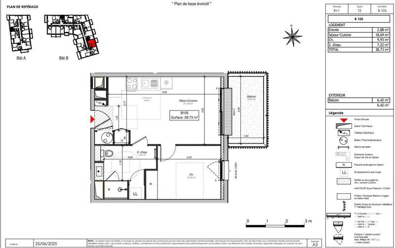 Appartement - 38 m² - 2 pièces