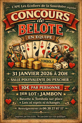 Concours de belote en équipe