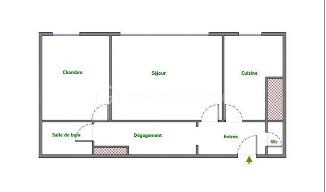 Appartement - 48 m² - 2 pièces