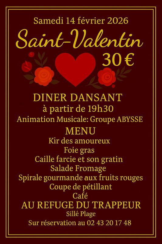 Diner dansant de la Saint-Valentin au Refuge du Trappeur
