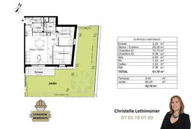 Appartement - 61 m² - 3 pièces