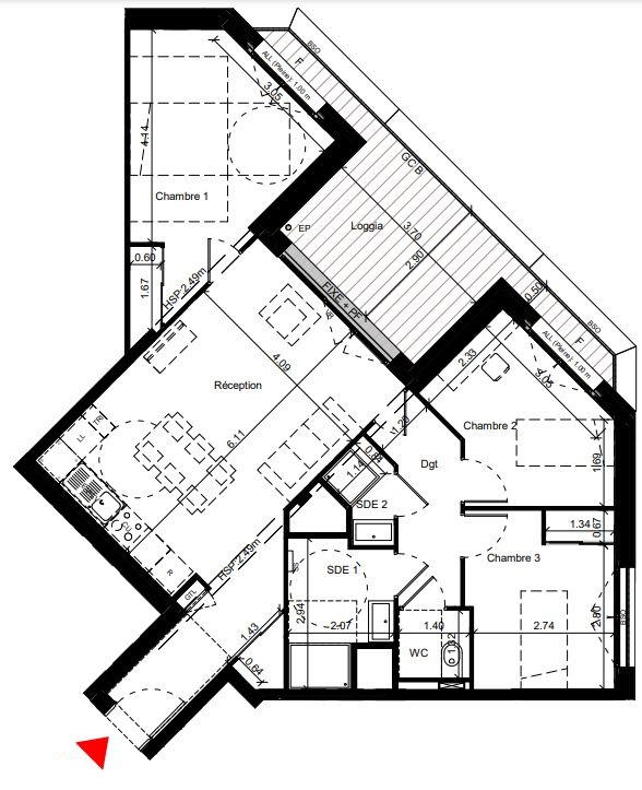 Appartement - 79 m² - 4 pièces