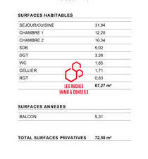 Appartement - 67 m² - 3 pièces