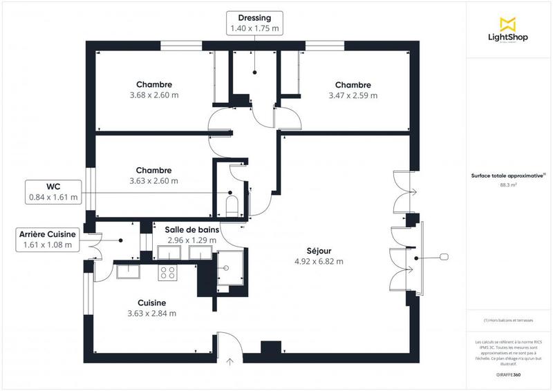 Appartement - 87 m² - 4 pièces