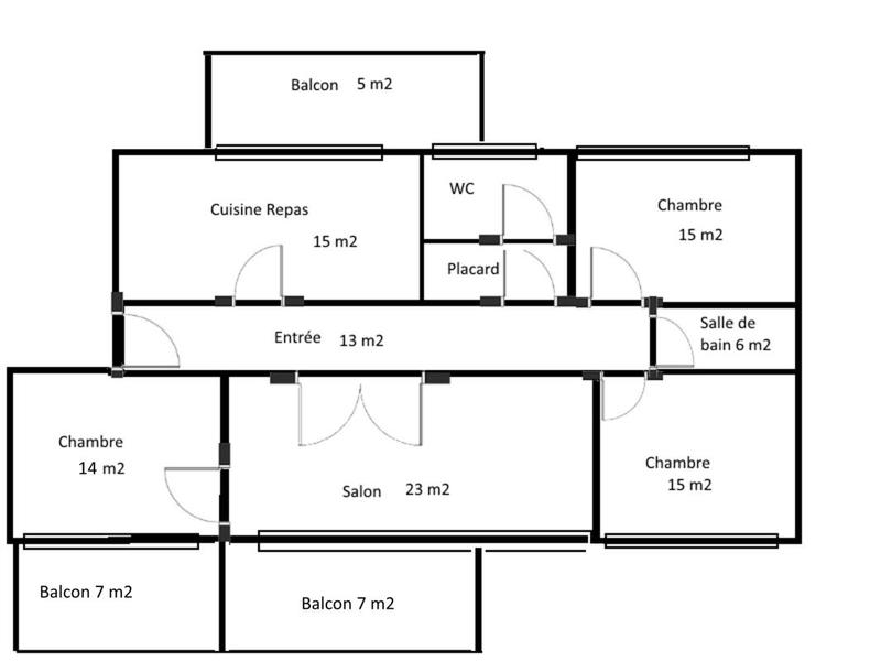 Appartement - 103 m² - 5 pièces