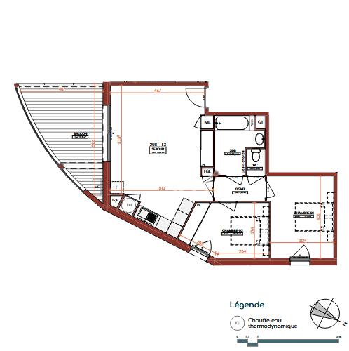 Appartement - 65 m² - 3 pièces