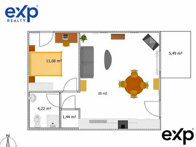 Appartement - 44 m² - 2 pièces