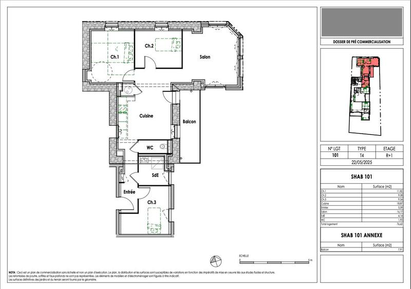 Appartement - 77 m² - 4 pièces