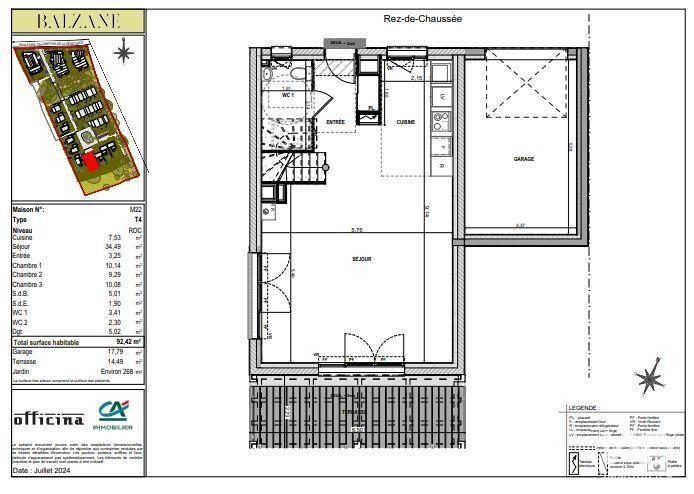 Maison - 92 m² - 4 pièces