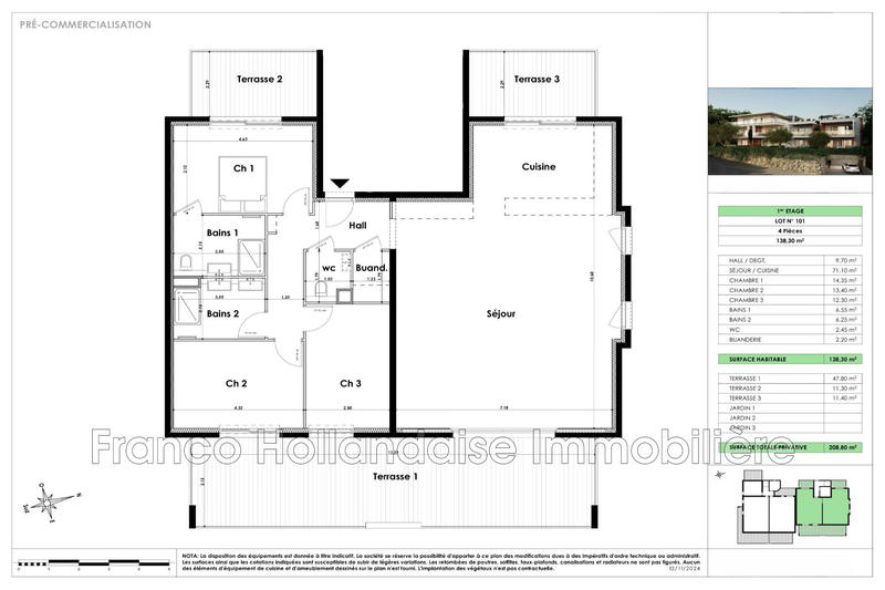 Appartement - 138 m² - 4 pièces