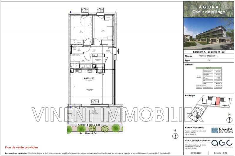 Appartement - 68 m² - 3 pièces