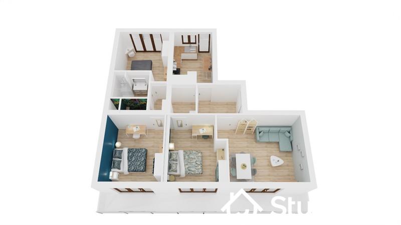 Chambre - 12 m² - 1 pièce