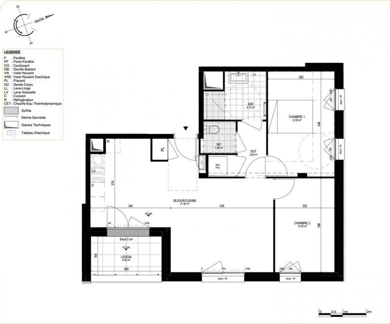 Appartement - 64 m² - 3 pièces