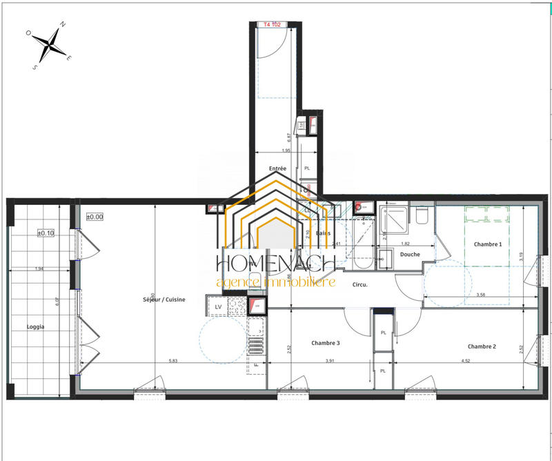 Appartement - 89 m² - 4 pièces