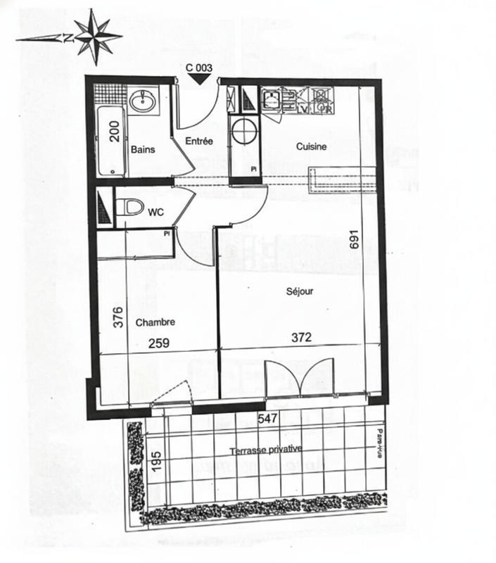 Appartement - 42 m² - 2 pièces
