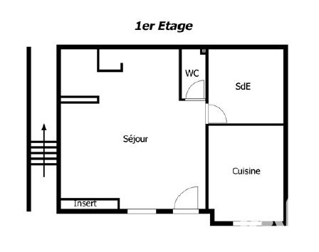 Maison de ville - 75 m² - 3 pièces