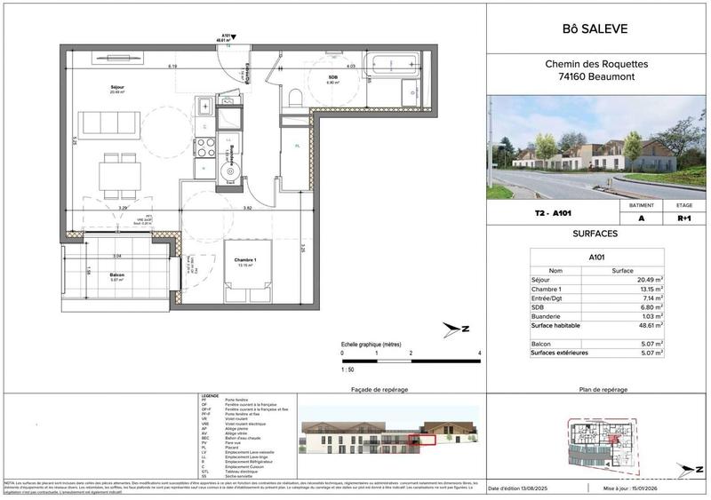 Appartement - 49 m² - 2 pièces