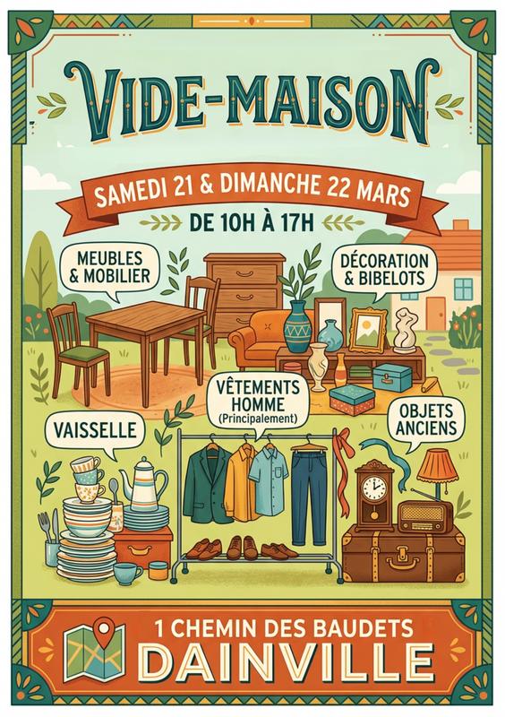 Vide maison dainville les 21 et 22 mars