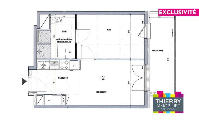 Appartement - 37 m² - 2 pièces