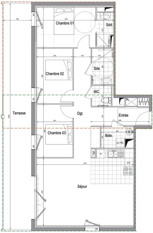 Appartement - 92 m² - 4 pièces