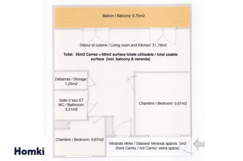 Appartement - 68 m² - 3 pièces